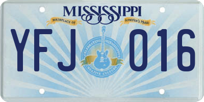 MS license plate YFJ016
