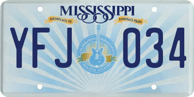MS license plate YFJ034