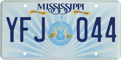MS license plate YFJ044