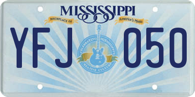 MS license plate YFJ050