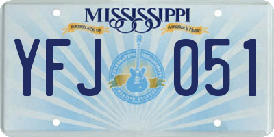 MS license plate YFJ051