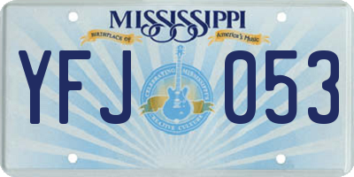 MS license plate YFJ053
