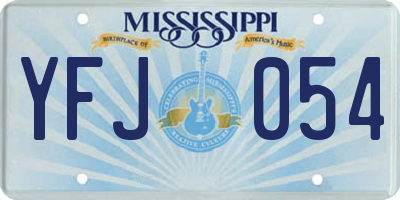 MS license plate YFJ054