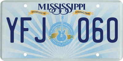 MS license plate YFJ060
