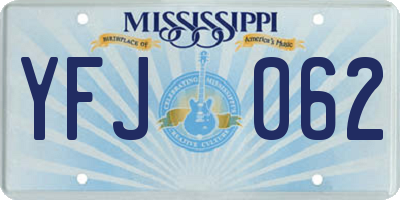 MS license plate YFJ062