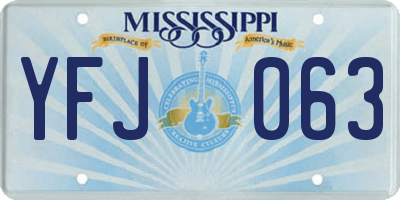 MS license plate YFJ063