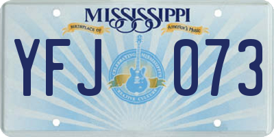 MS license plate YFJ073