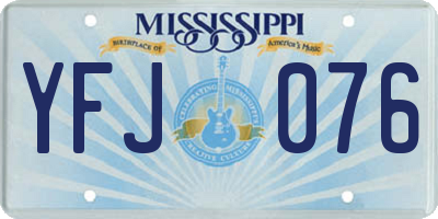 MS license plate YFJ076