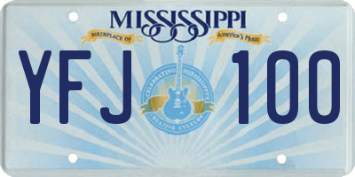 MS license plate YFJ100