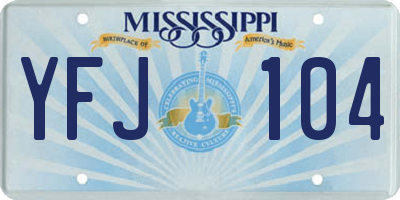 MS license plate YFJ104