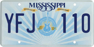MS license plate YFJ110