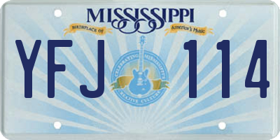 MS license plate YFJ114