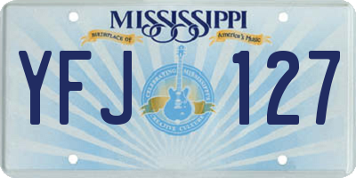 MS license plate YFJ127