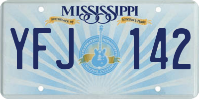 MS license plate YFJ142