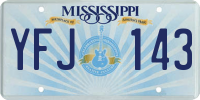 MS license plate YFJ143