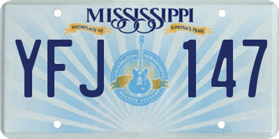 MS license plate YFJ147