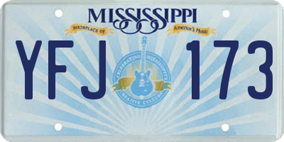 MS license plate YFJ173