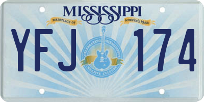 MS license plate YFJ174