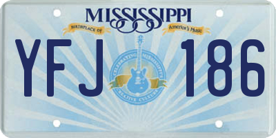 MS license plate YFJ186