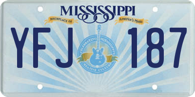 MS license plate YFJ187