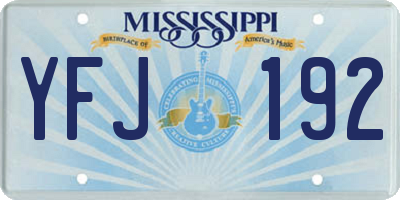 MS license plate YFJ192