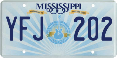 MS license plate YFJ202