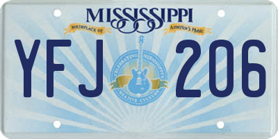 MS license plate YFJ206