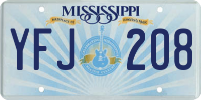 MS license plate YFJ208