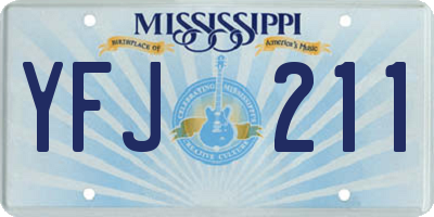 MS license plate YFJ211