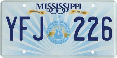 MS license plate YFJ226