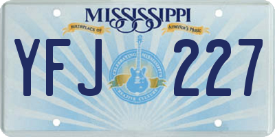 MS license plate YFJ227