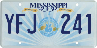 MS license plate YFJ241