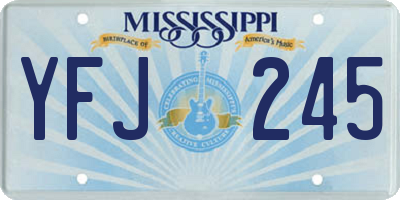 MS license plate YFJ245