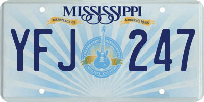 MS license plate YFJ247