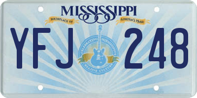 MS license plate YFJ248