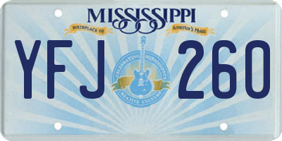 MS license plate YFJ260
