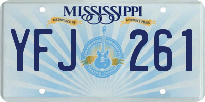 MS license plate YFJ261