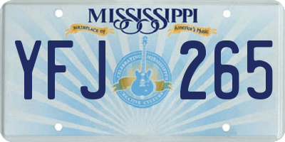 MS license plate YFJ265
