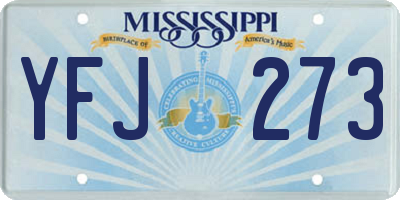 MS license plate YFJ273