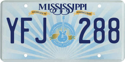 MS license plate YFJ288
