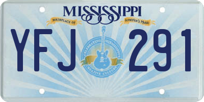 MS license plate YFJ291