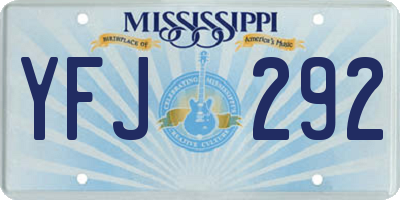MS license plate YFJ292