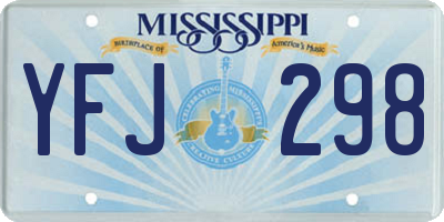 MS license plate YFJ298