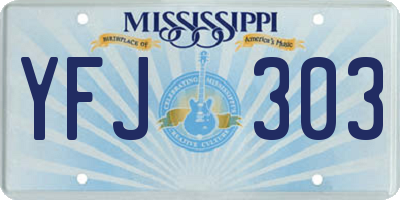 MS license plate YFJ303