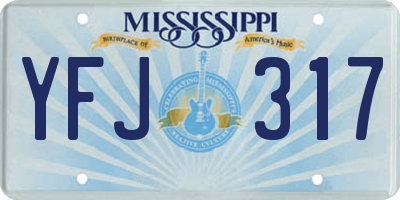MS license plate YFJ317