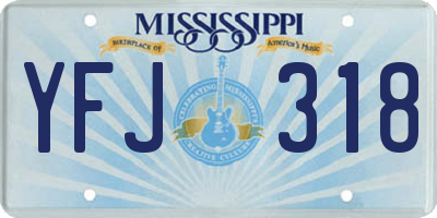 MS license plate YFJ318