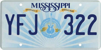 MS license plate YFJ322