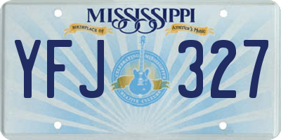 MS license plate YFJ327