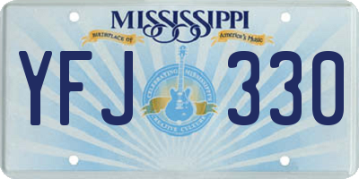 MS license plate YFJ330