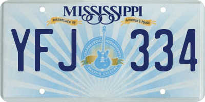 MS license plate YFJ334